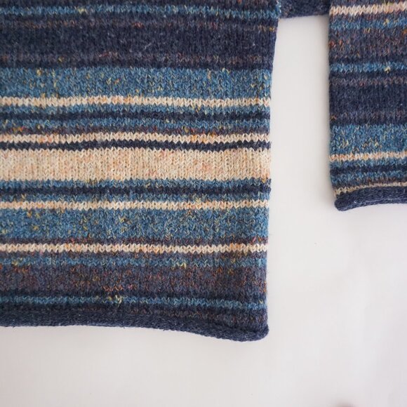 Vintage St John Bays Blue Stripe Sweater Coastal Chic Lagenlook Knit Texture XL - Picture 5 of 9